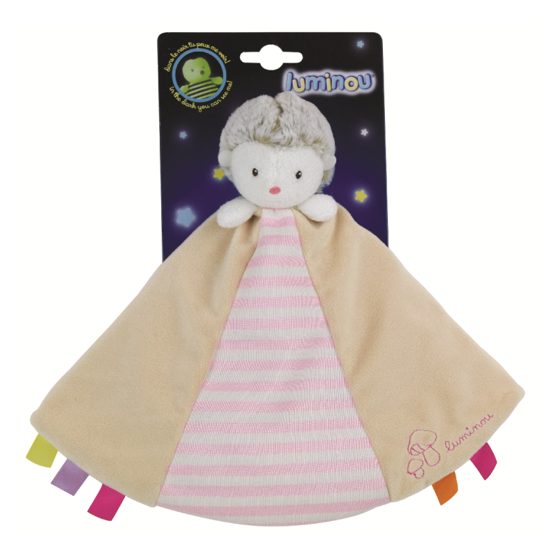  luminou hedgehog baby comforter pink 30 cm 